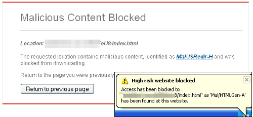 Blackhole blocked by Sophos Anti-Virus