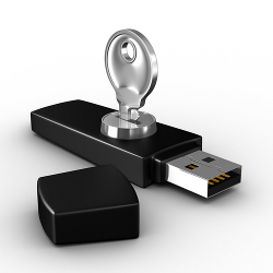 USB stick with keys courtesy of Shutterstock