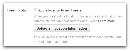 Tweet location setting