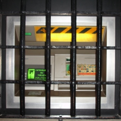 ATM machine behind bars
