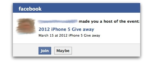 Facebook iPhone 5 giveaway