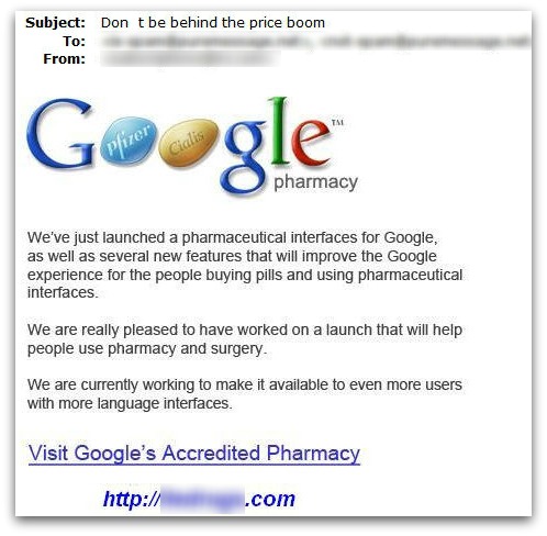Google pharmacy spam