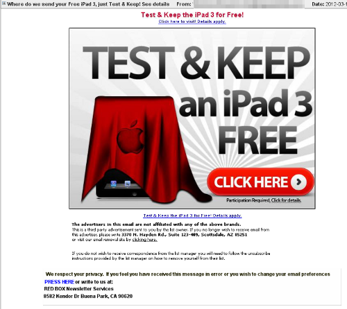 iPad 3 spam