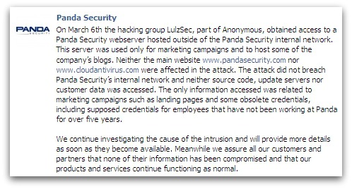 Panda statement