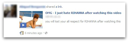 Rihanna Facebook scam
