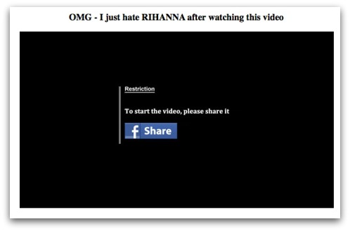 Rihanna Facebook scam
