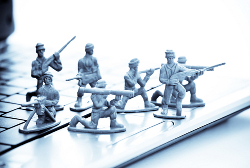 Army men on a laptop courtesy of Shutterstock