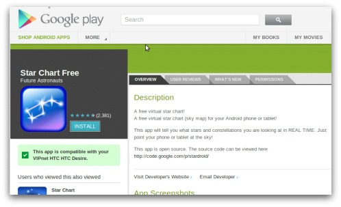 Star chart app on Google Play