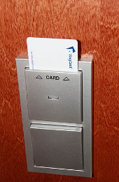 Key card in door