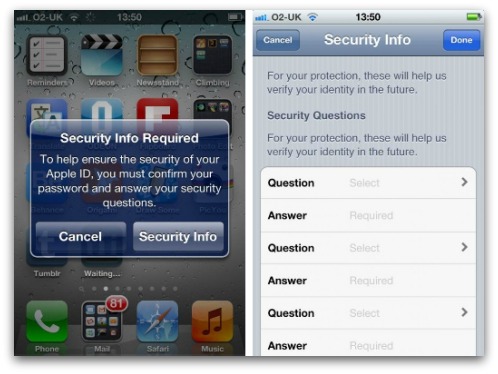 Security info required. Image from TheNextWeb
