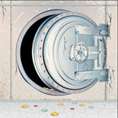Cracked safe. Image from Shutterstock