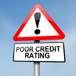 Poor Credit Rating image courtesy of Shutterstock