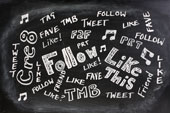 Social media blackboard, courtesy of Shutterstock
