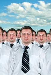 Cloned business people