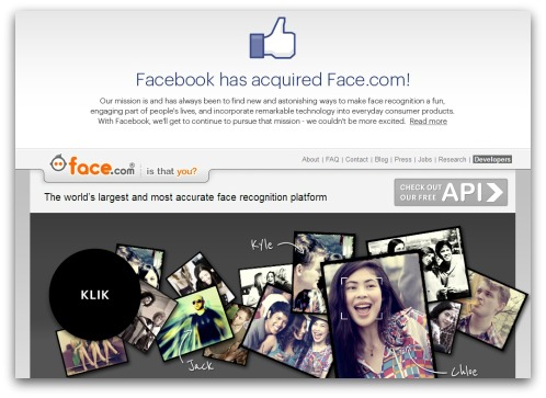 Facebook acquires Face.com recognition