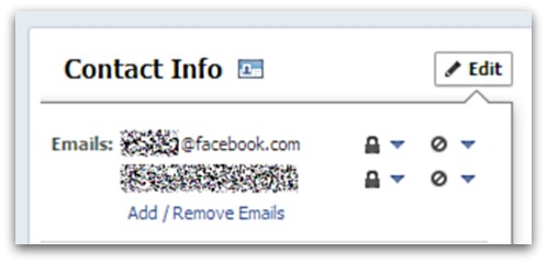 Facebook contact info
