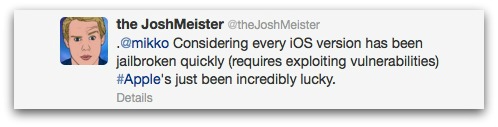 Twitter reply from Josh