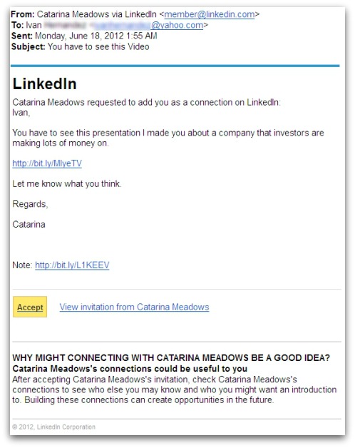 LinkedIn spam email