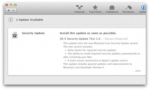 Updates to OS X Mountain Lion