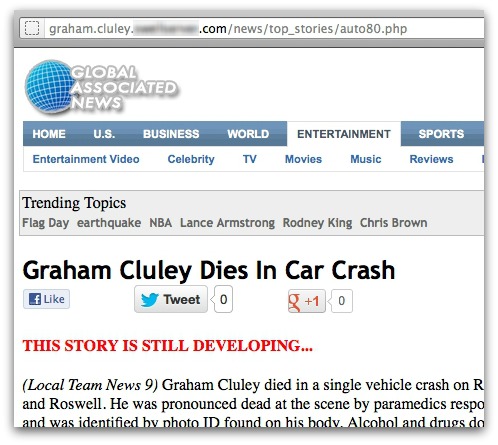 Graham Cluley death hoax