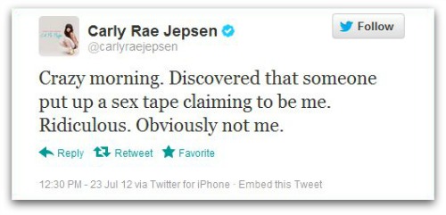 Carly Rae Jepsen Twitter account