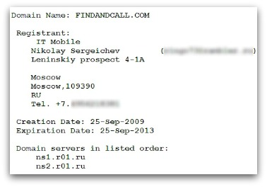 Find and Call WHOIS information