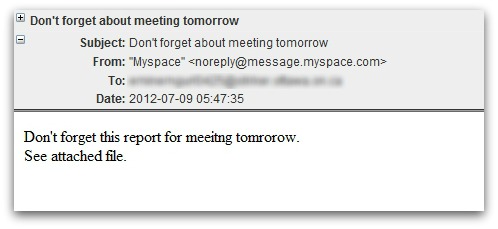 Malicious meeting email