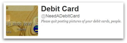 Need a debit card, Twitter