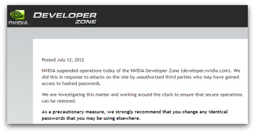 NVIDIA security breach warning