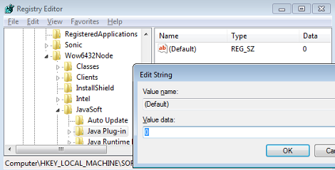 Disable Java Applets in IE