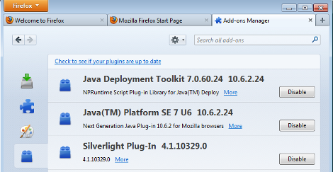 Disable Java in Firefox