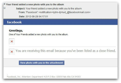 Facebook malware email. Click for larger version