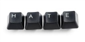 Hate on computer keys, couresty of Shutterstock