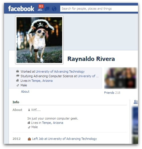 Raynaldo Rivera's Facebook account
