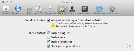 Disable Java in Safari Disable Java in Safari