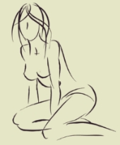 Sketch of sitting woman. Image from Shutterstock