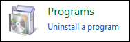 Windows 7 Programs control panel