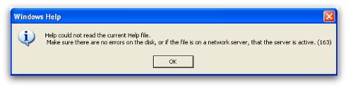 Error message from .HLP file