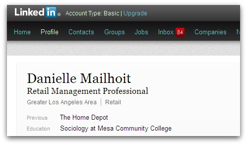 Mailhoit's LinkedIn profile