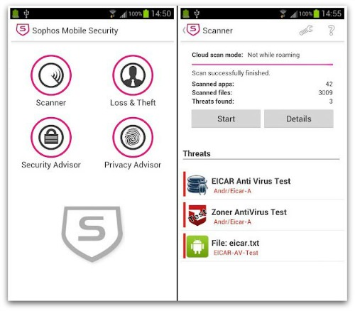Sophos Mobile Security screenshots