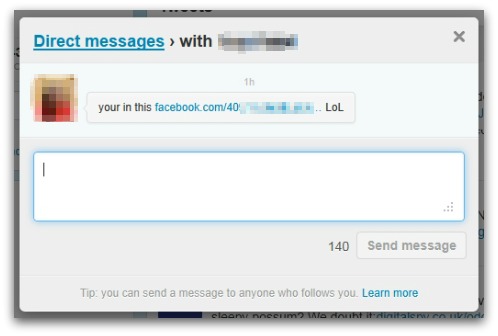 Twitter direct message