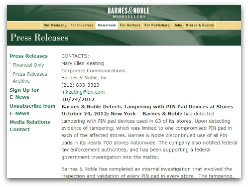 Barnes & Noble statement