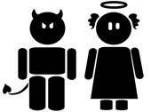 Angel and devil, courtesy of  Shutterstock