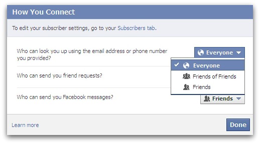 Are you allowing anyone to search for you on Facebook via your phone number?