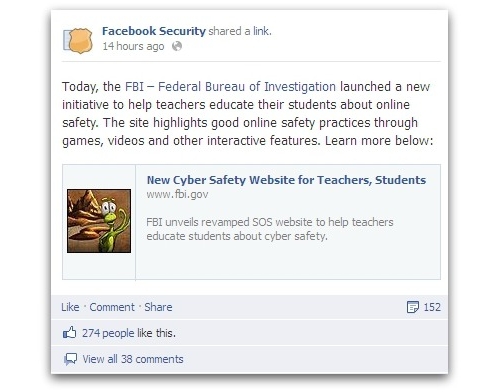 Facebook Security post
