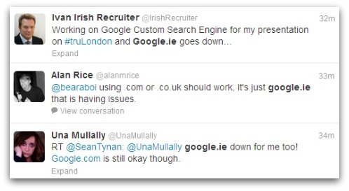 Irish internet users note the disappearance of Google.ie