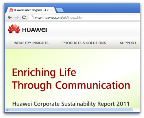 Huawei's UK website