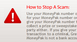 MoneyPak warning