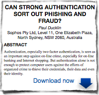 Can Strong Authentication Sort Out Phishing and Fraud - paper download
